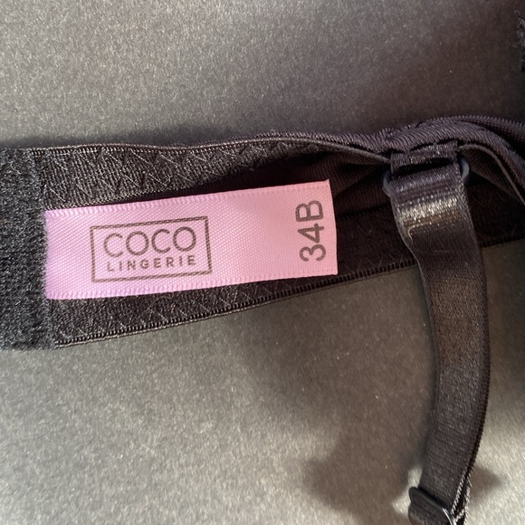 34B Coco Lingerie dark Black Underwire Bra No PushUp separate cups Quality - Picture 2 of 13